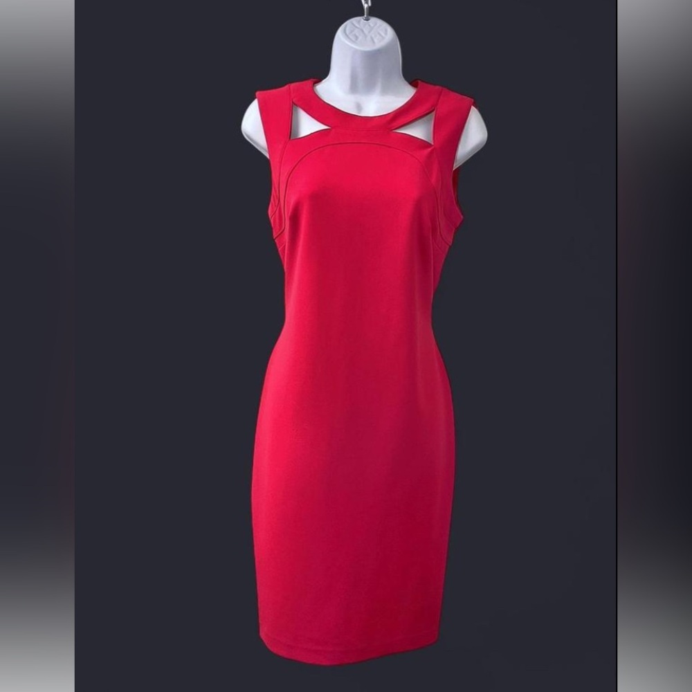 Calvin Klein Bold Fuchsia Cutout Midi Dress